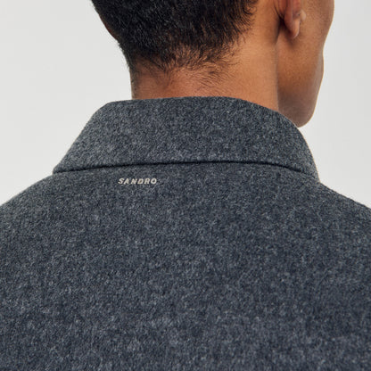 Sandro Double-faced wool jacket Dark Grey