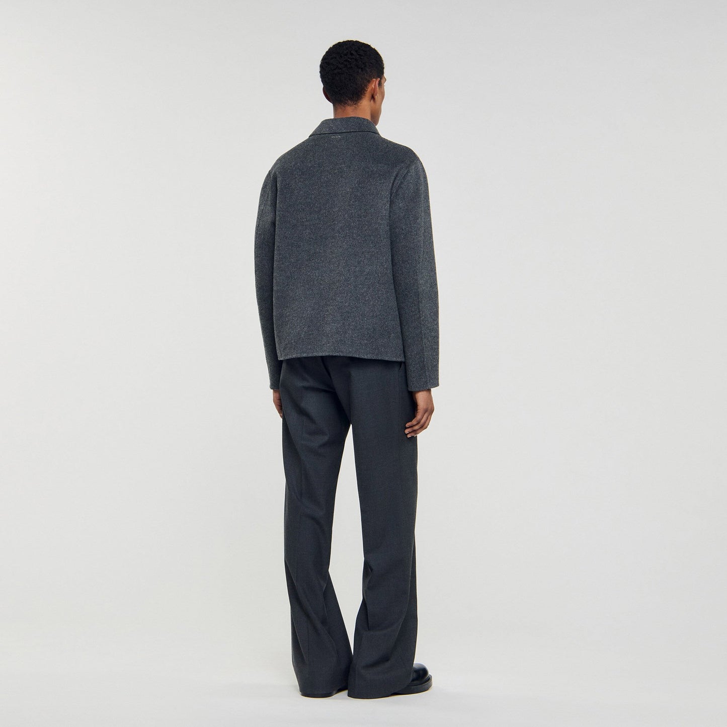 Sandro Double-faced wool jacket Dark Grey