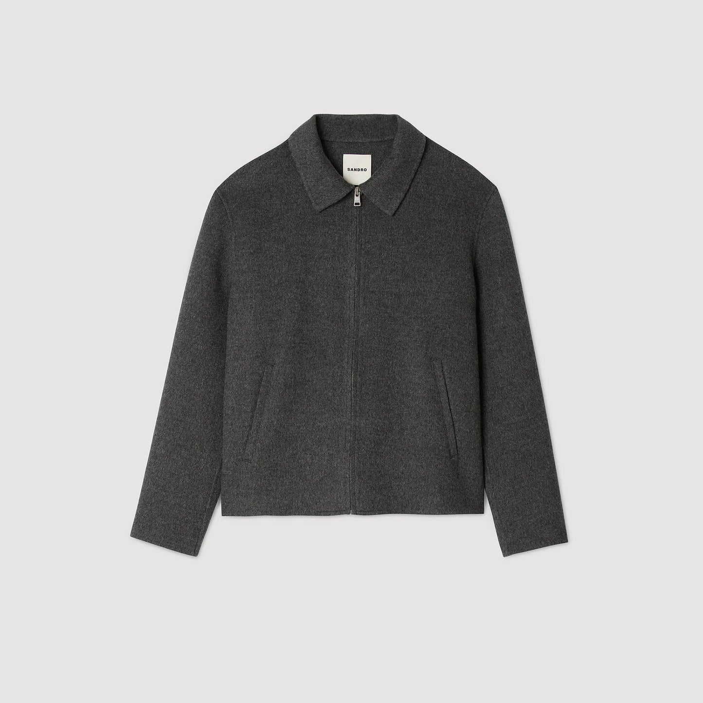 Sandro Double-faced wool jacket Dark Grey