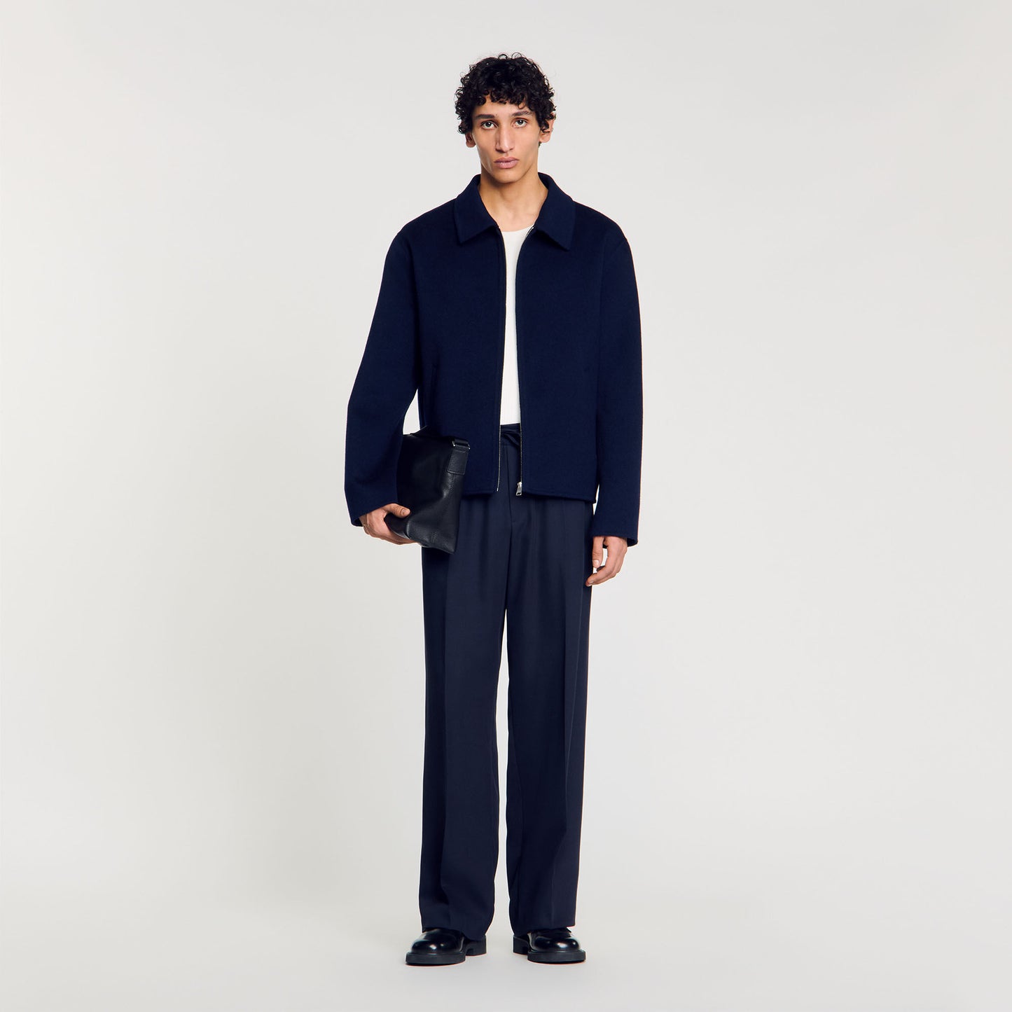 Sandro Double-faced wool jacket Royal Blue