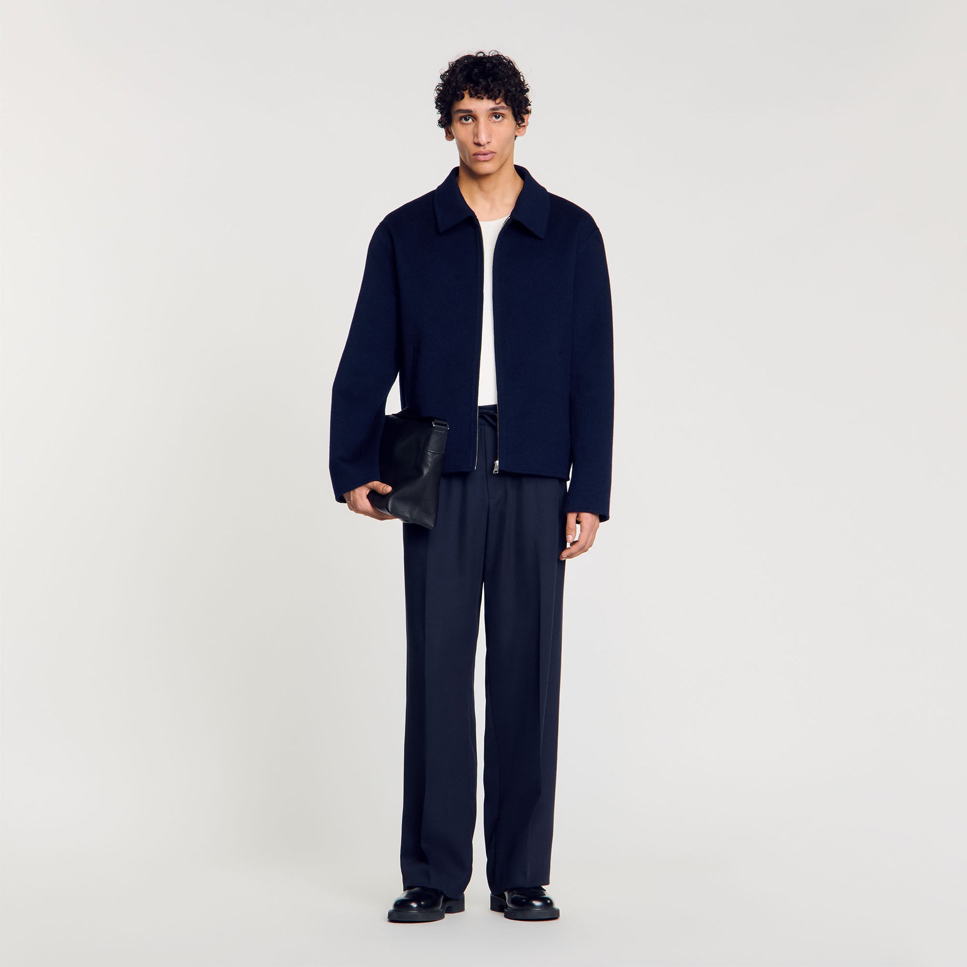 Sandro Double-faced wool jacket Royal Blue