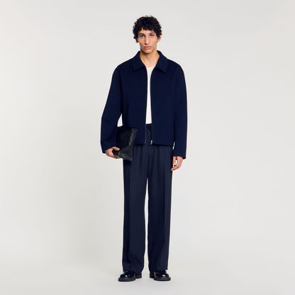 Sandro Double-faced wool jacket Royal Blue