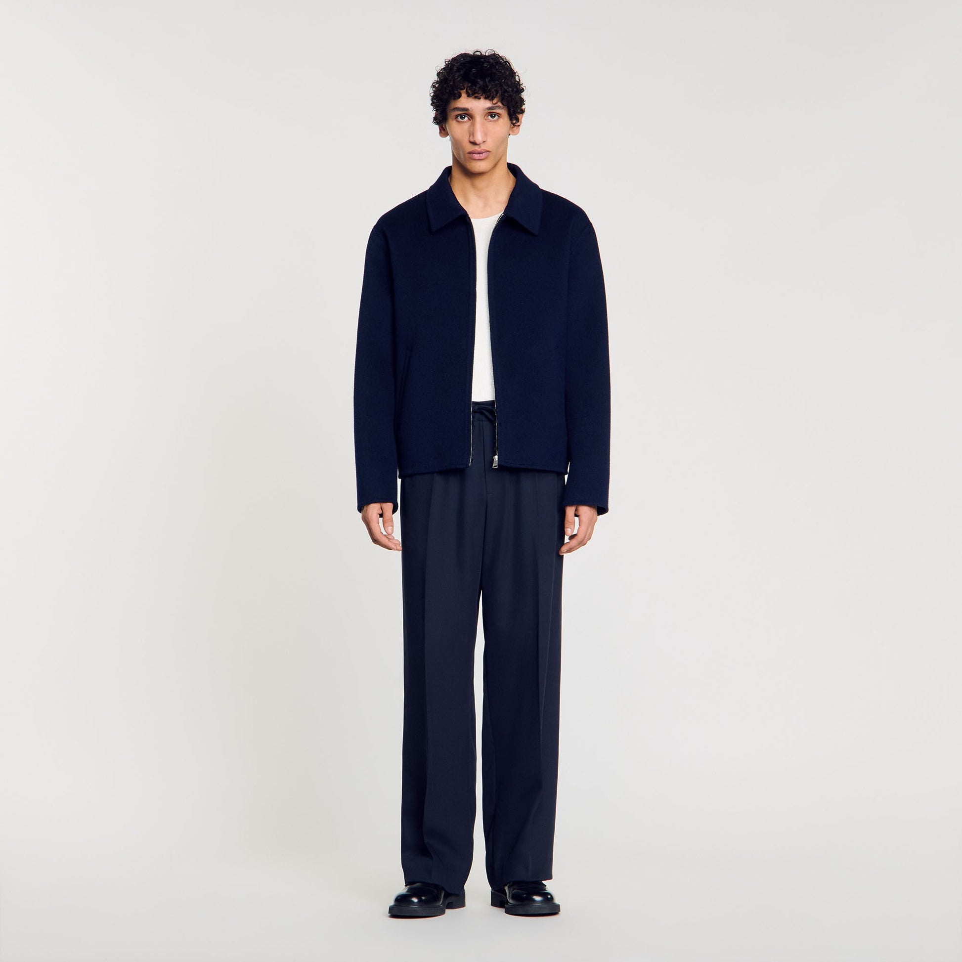 Sandro Double-faced wool jacket Royal Blue