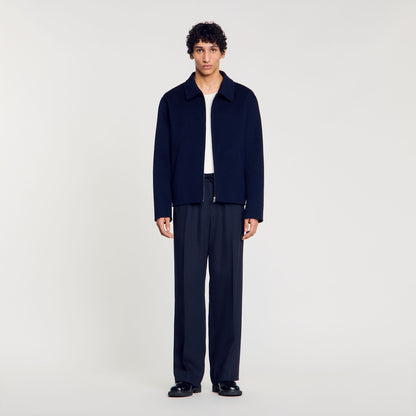 Sandro Double-faced wool jacket Royal Blue