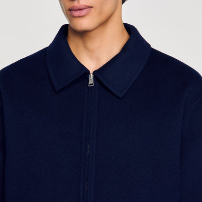 Sandro Double-faced wool jacket Royal Blue