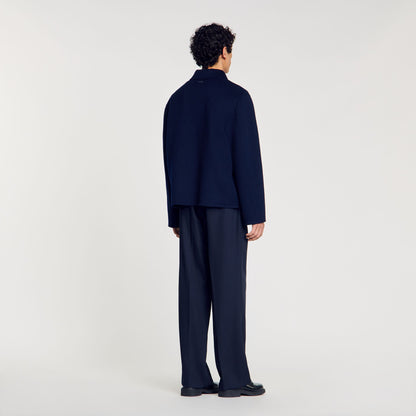 Sandro Double-faced wool jacket Royal Blue