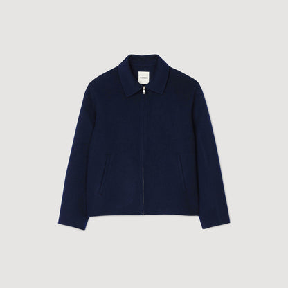 Sandro Double-faced wool jacket Royal Blue