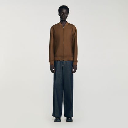 Sandro Zip-up jacket Tobacco Brown