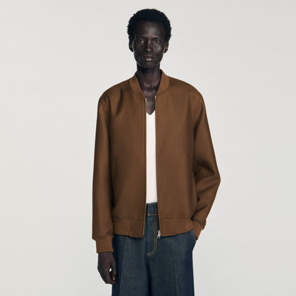 Sandro Zip-up jacket Tobacco Brown