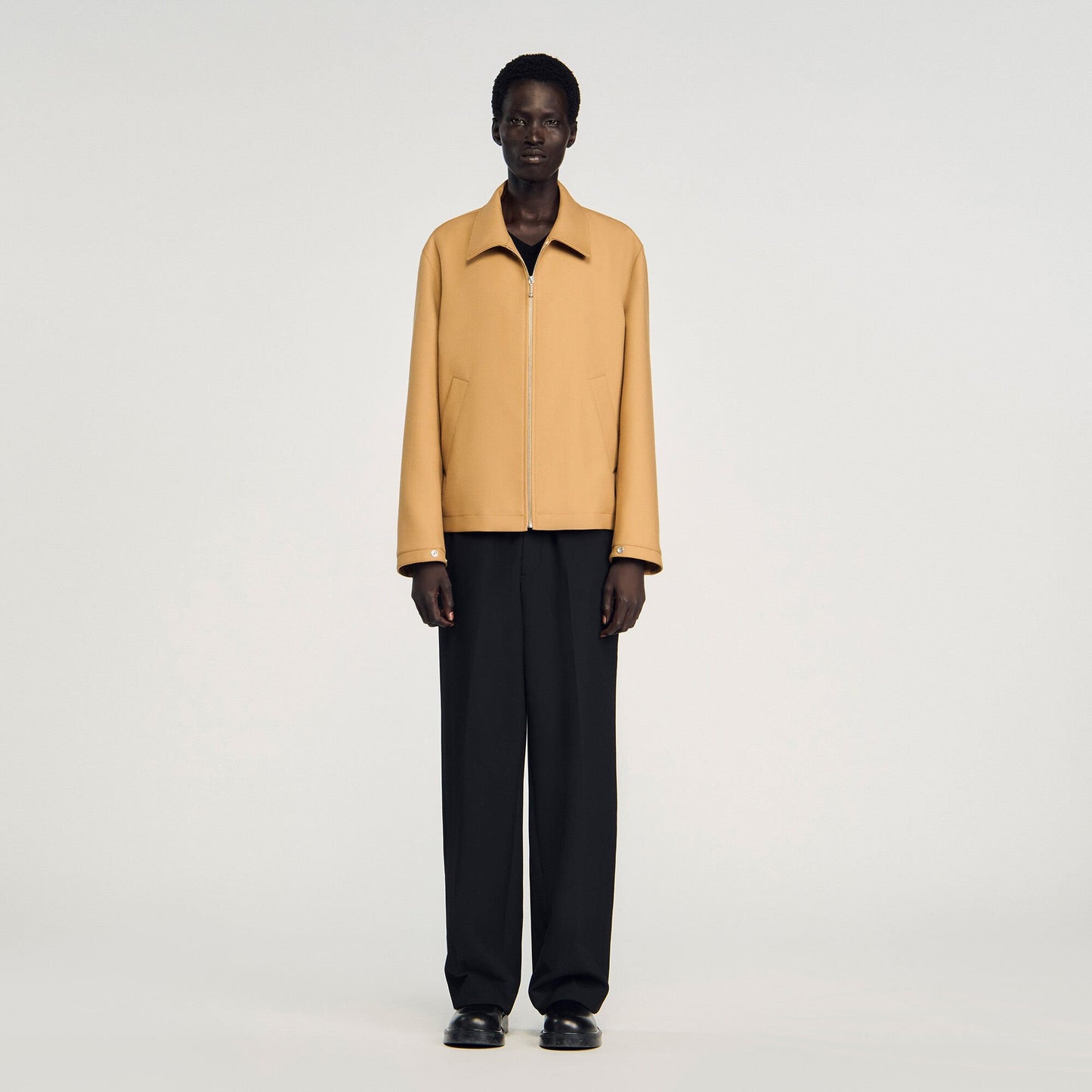 Sandro Zip-up jacket Camel