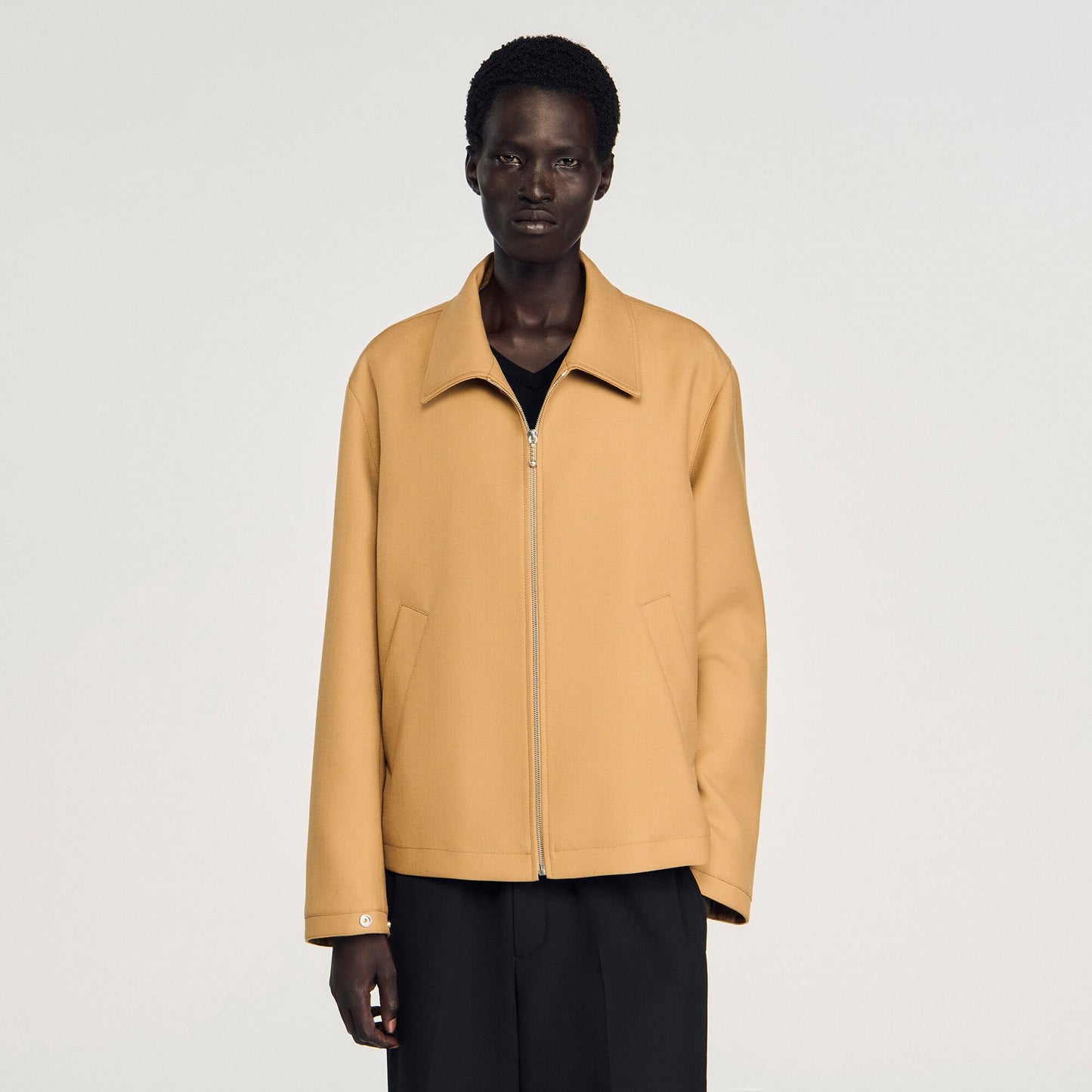 Sandro Zip-up jacket Camel