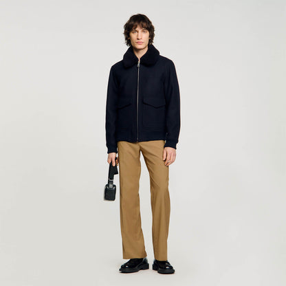 Sandro Zip-up jacket Navy Blue