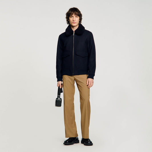 Sandro Zip-up jacket Navy Blue