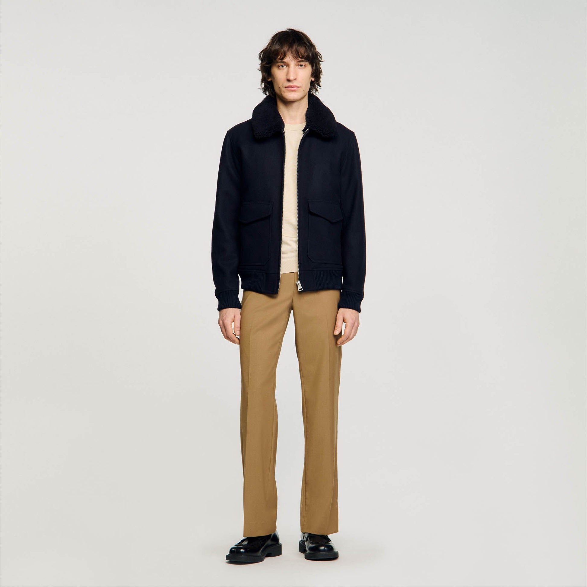 Sandro Zip-up jacket Navy Blue