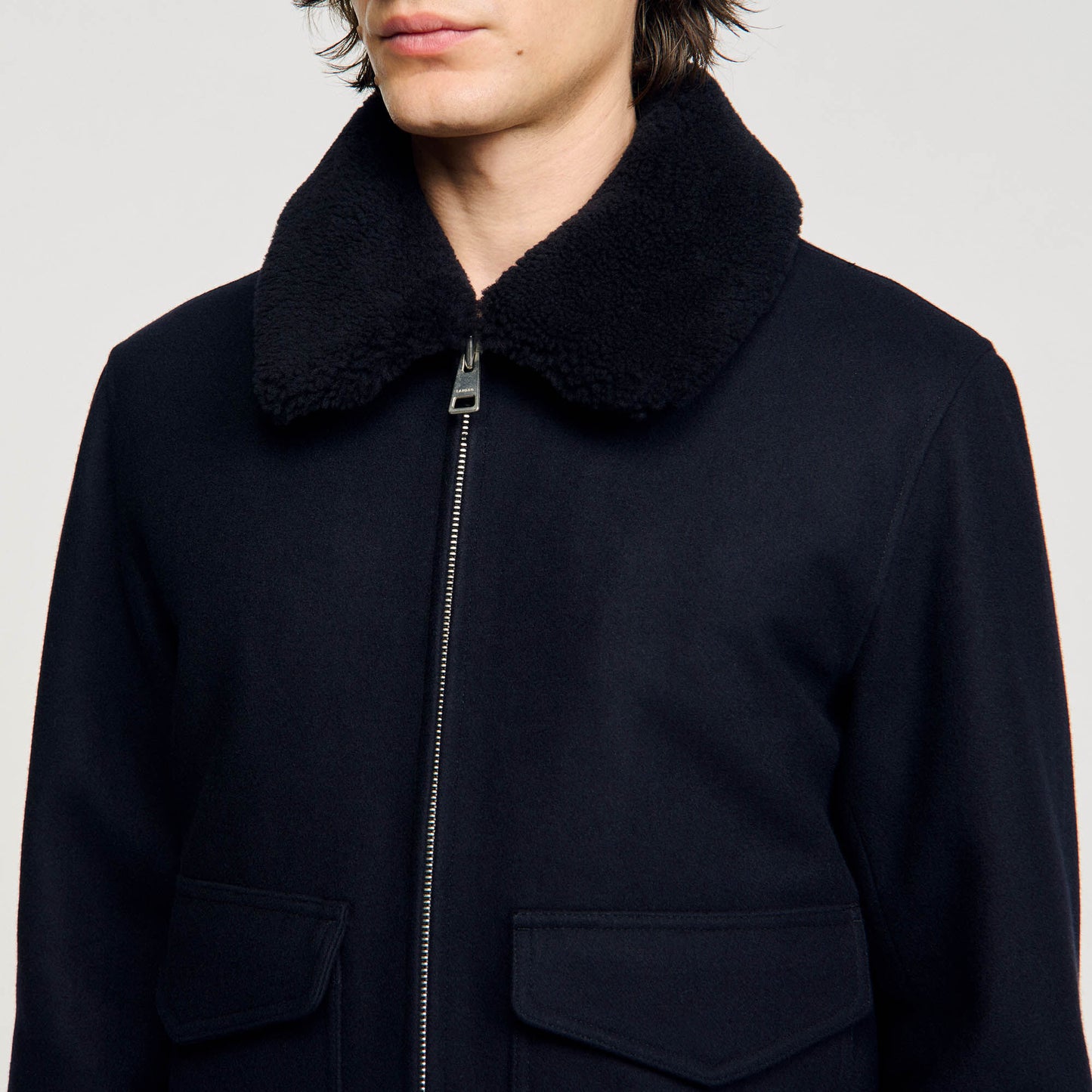 Sandro Zip-up jacket Navy Blue