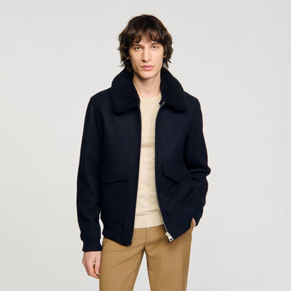 Sandro Zip-up jacket Navy Blue