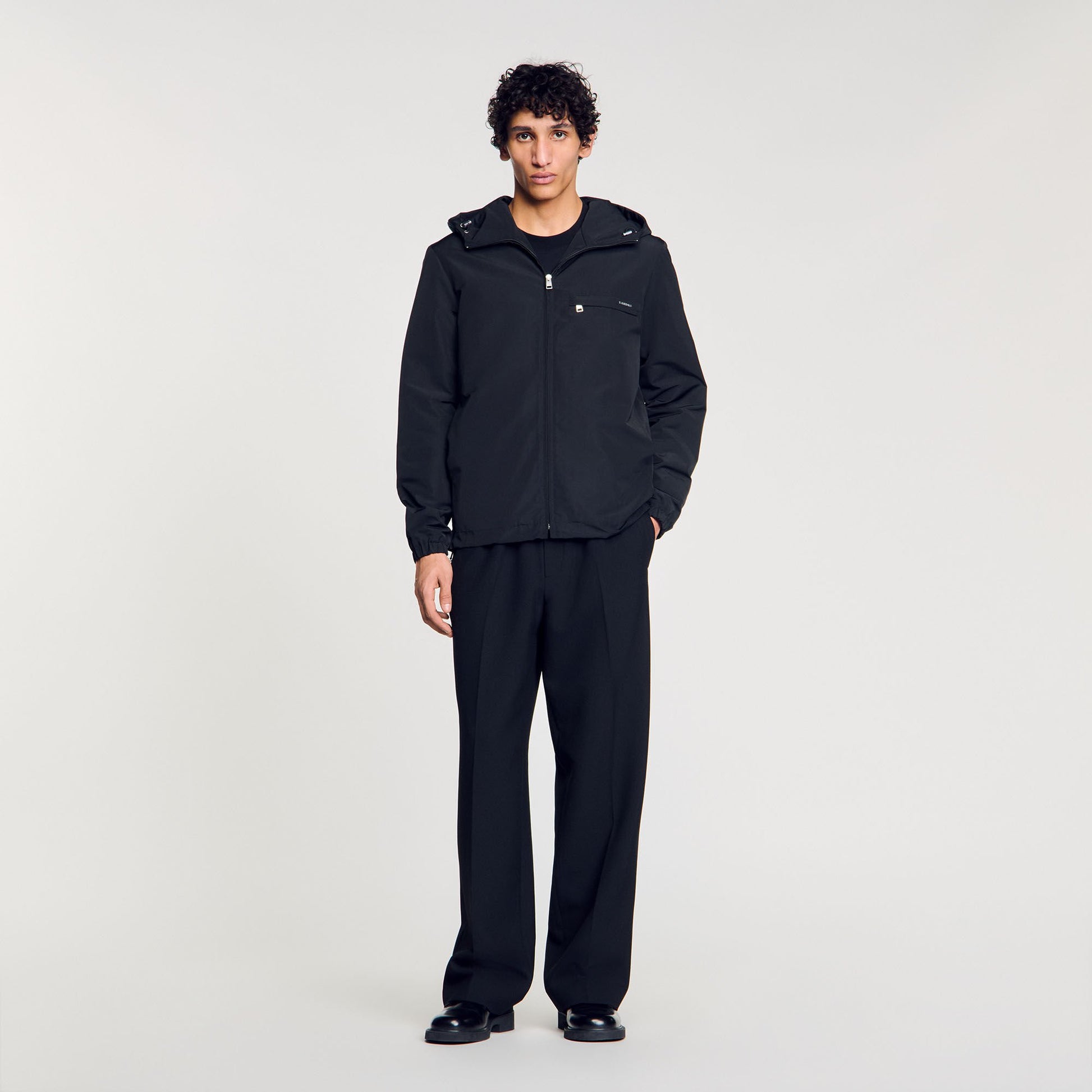 Sandro Nylon windbreaker Black