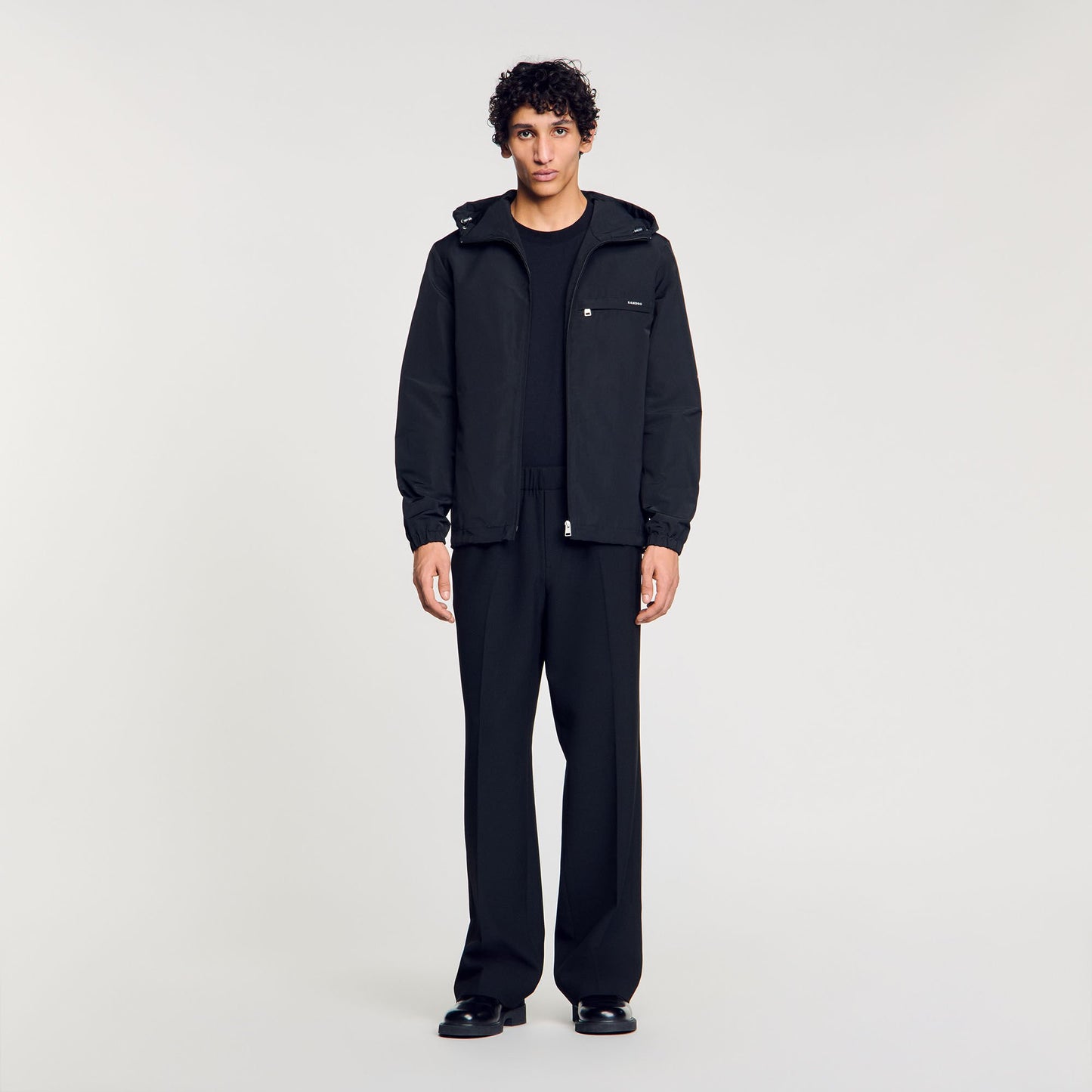 Sandro Nylon windbreaker Black