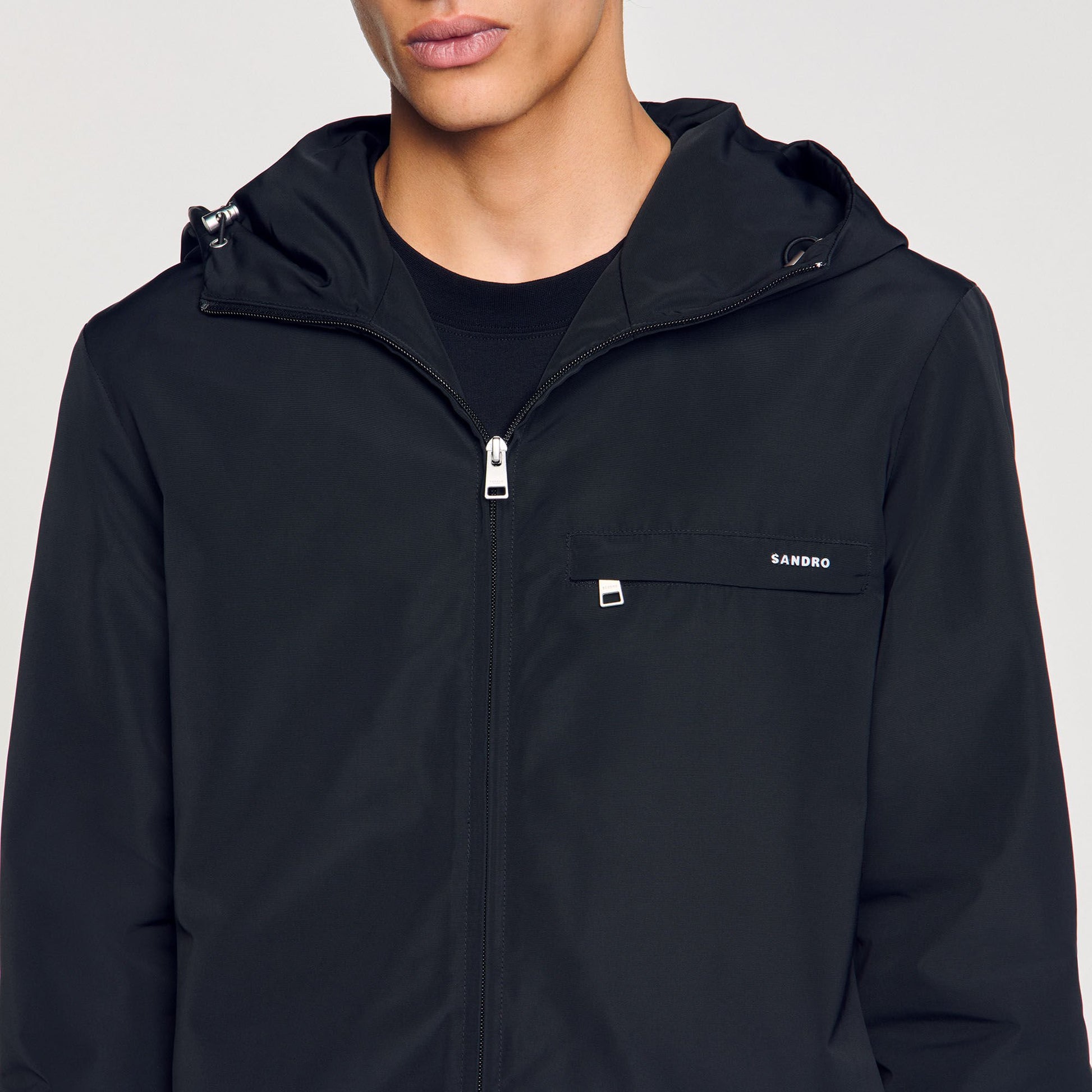 Sandro Nylon windbreaker Black