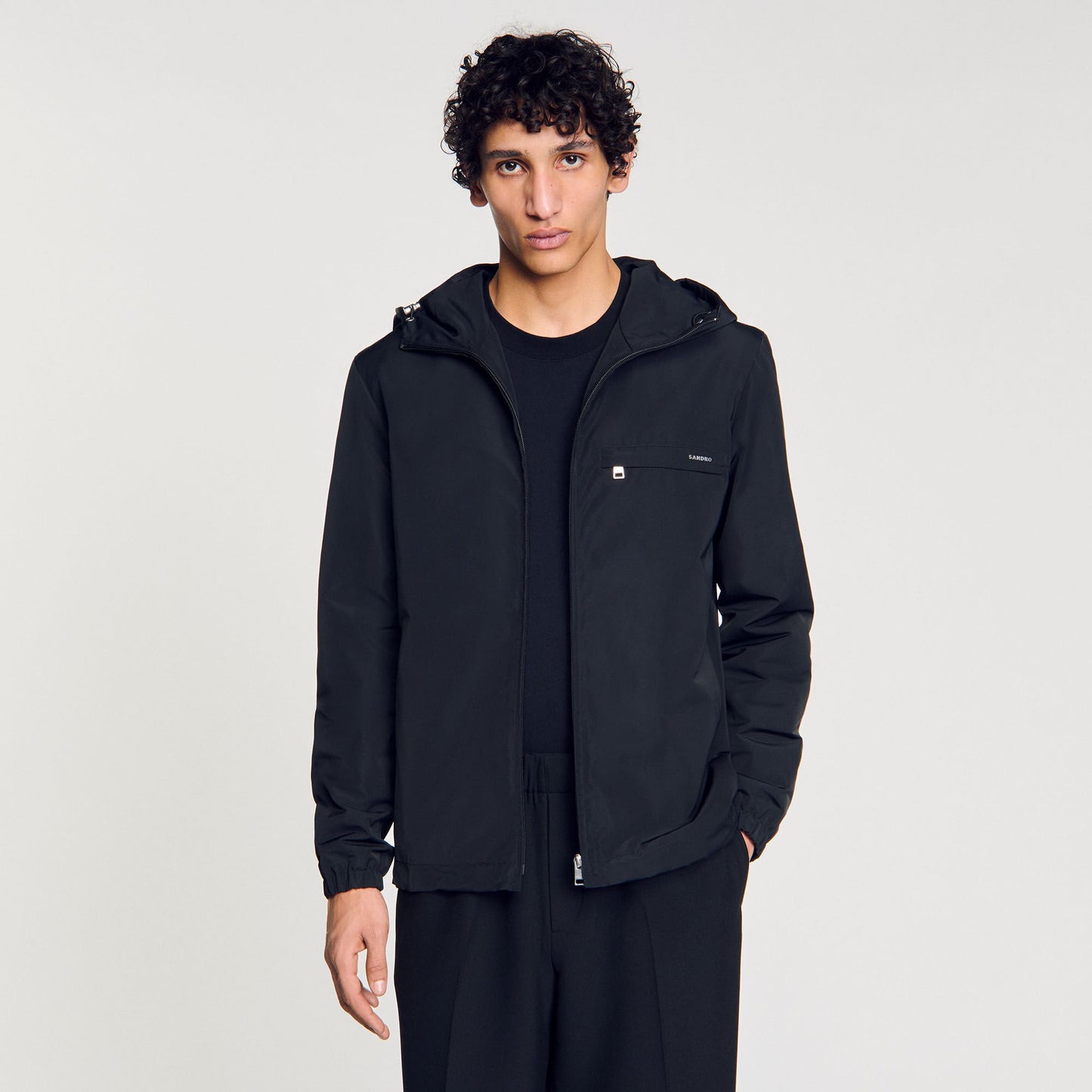 Sandro Nylon windbreaker Black