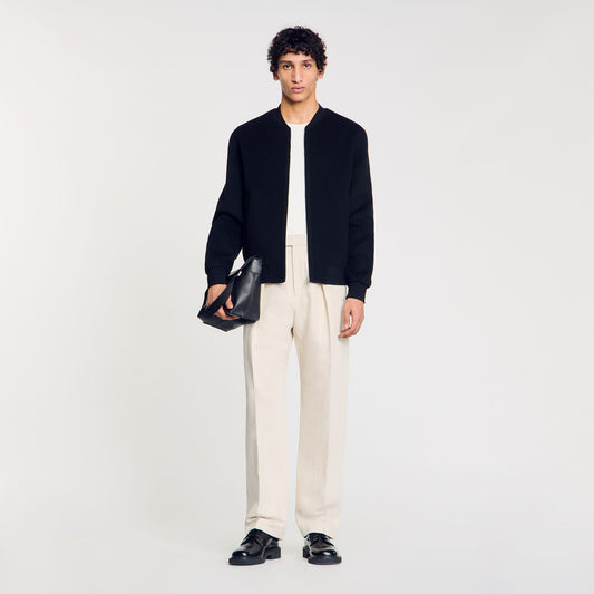 Sandro Double-faced wool jacket Black