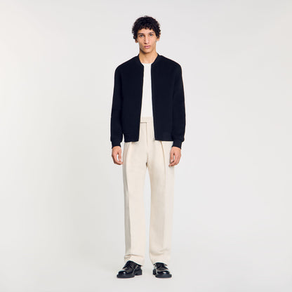 Sandro Double-faced wool jacket Black