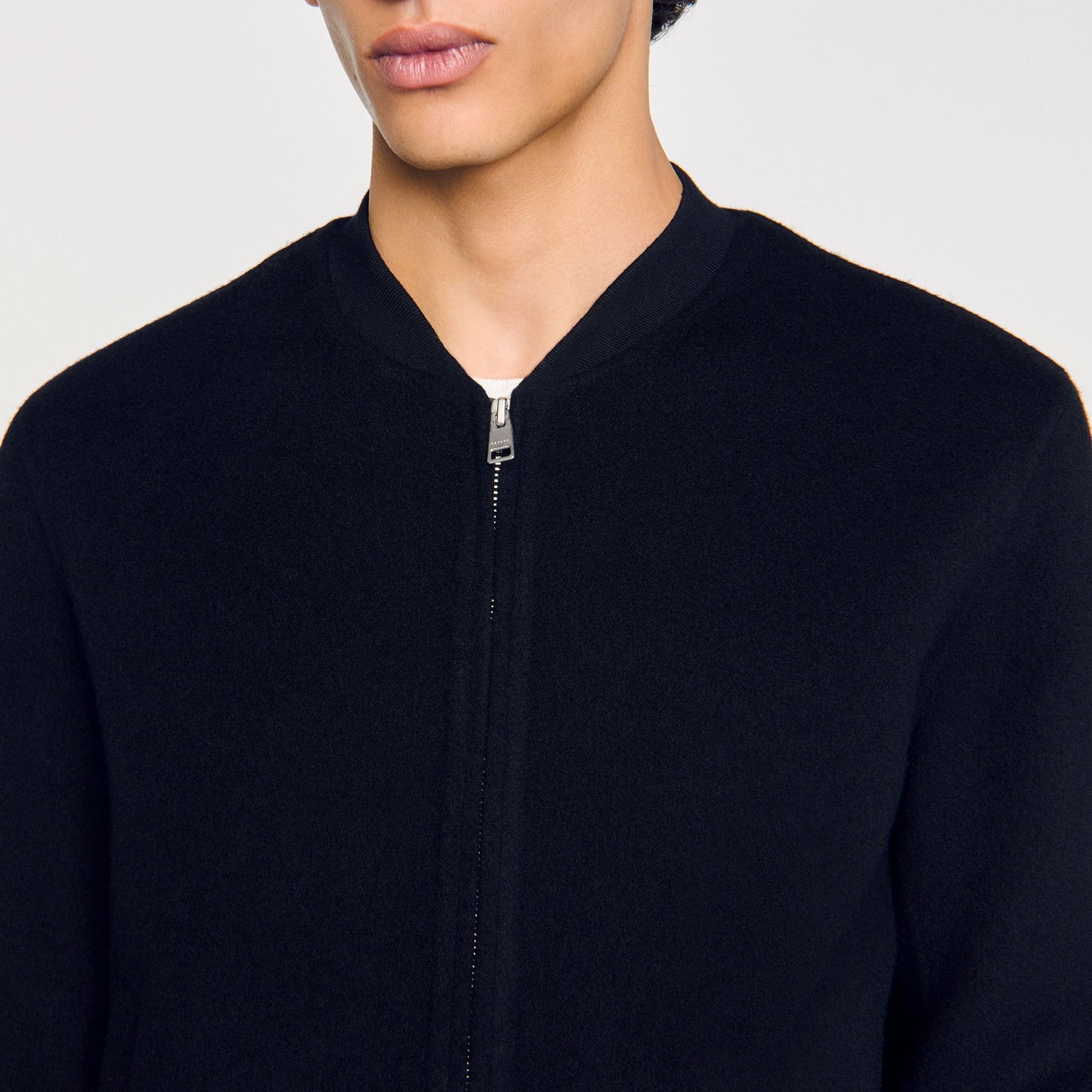 Sandro Double-faced wool jacket Black