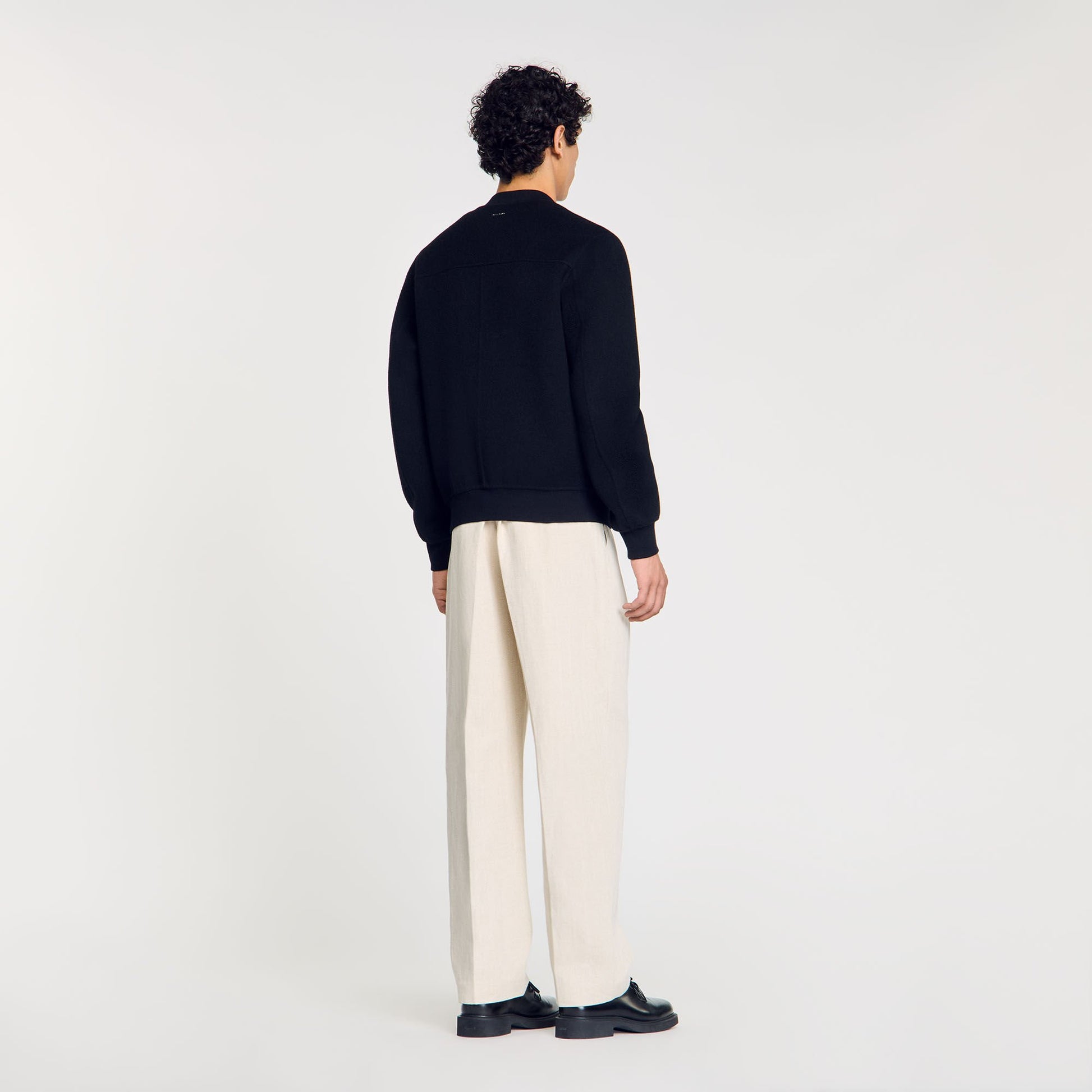 Sandro Double-faced wool jacket Black