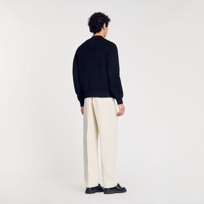 Sandro Double-faced wool jacket Black