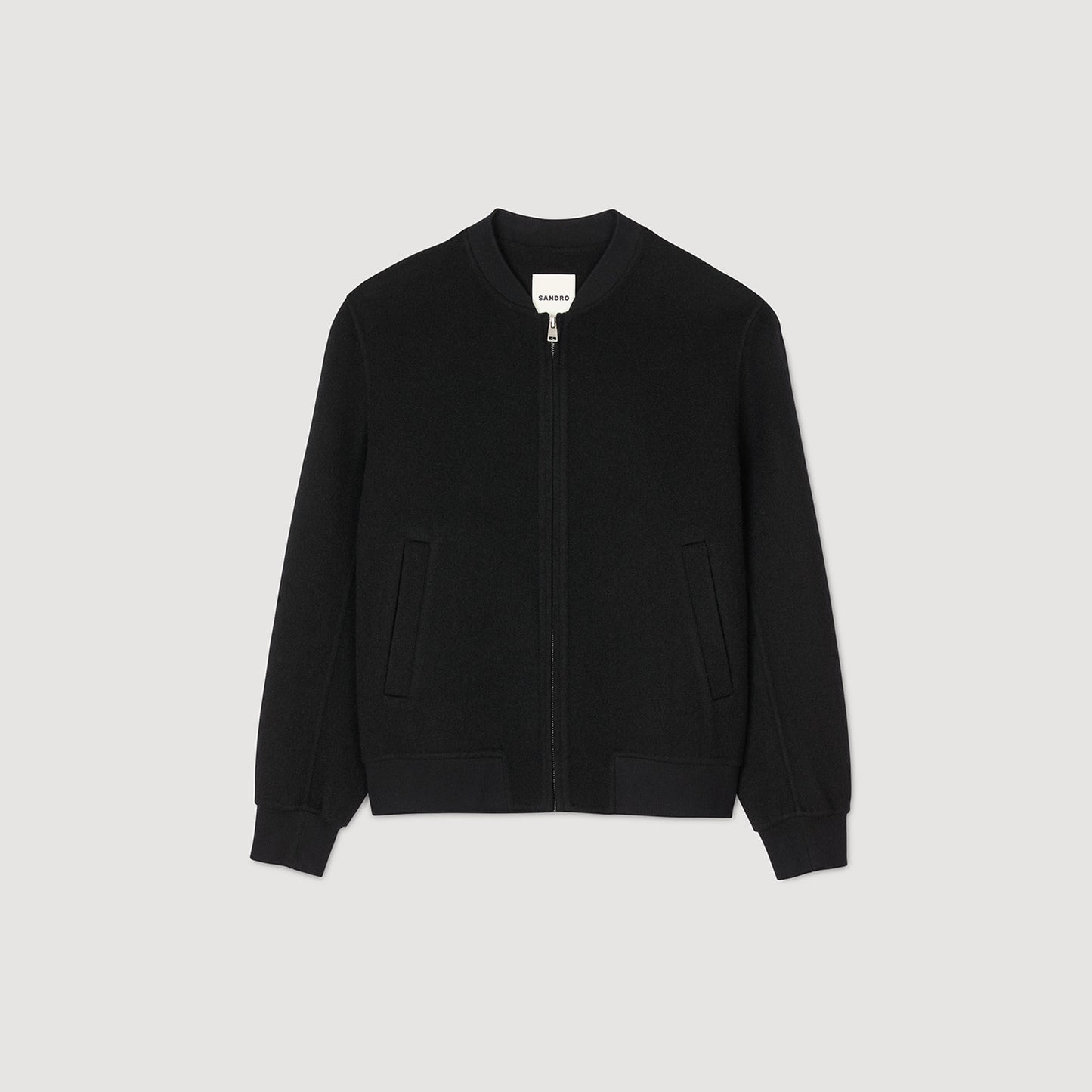 Sandro Double-faced wool jacket Black