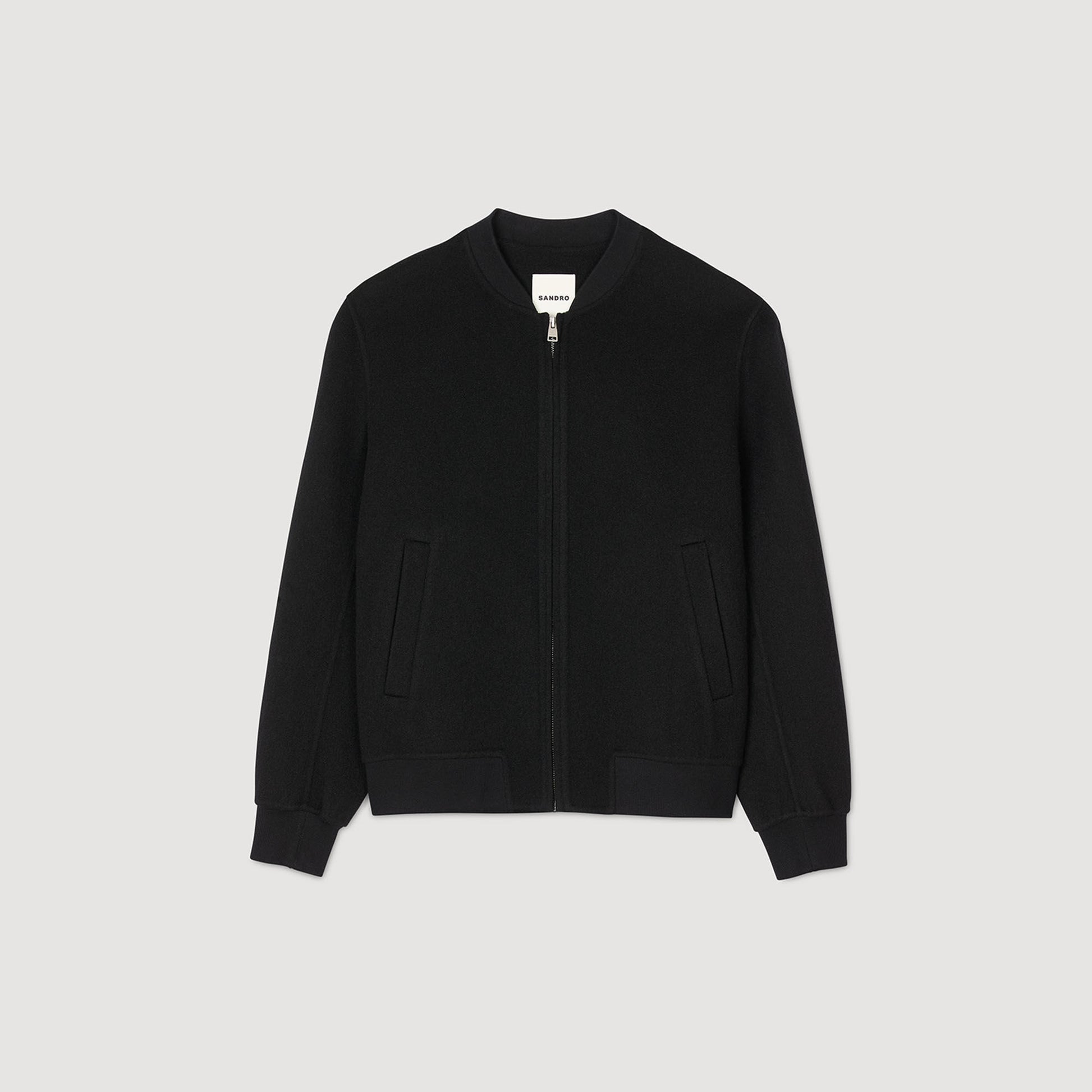 Sandro Double-faced wool jacket Black