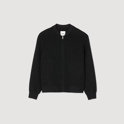 Sandro Double-faced wool jacket Black
