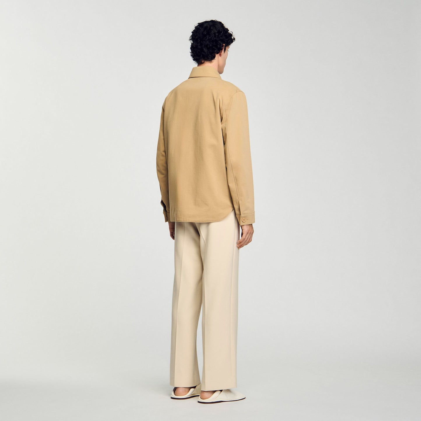 Sandro Oversized shirt with pockets Sand.