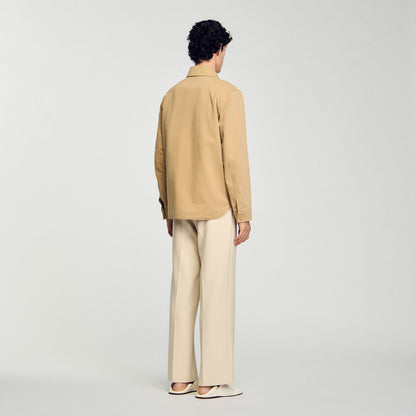 Sandro Oversized shirt with pockets Sand.