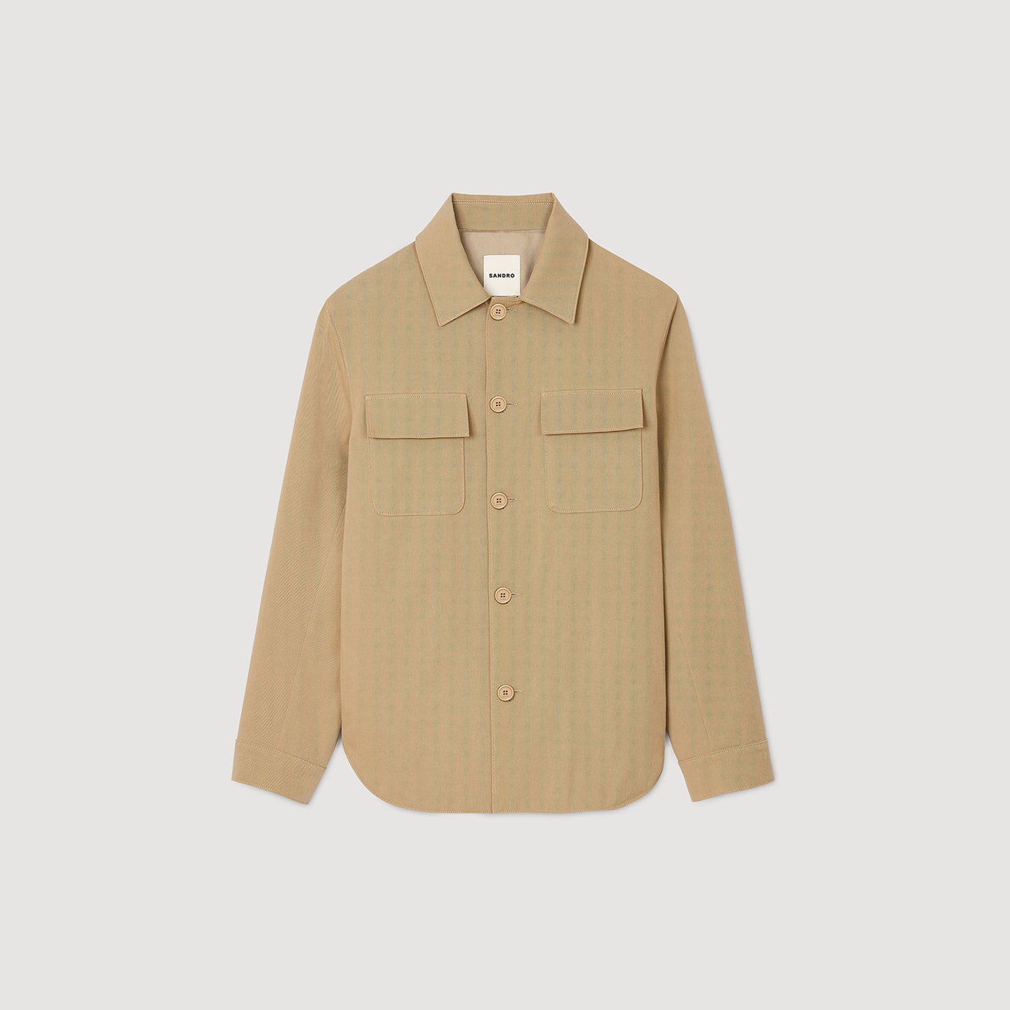 Sandro Oversized shirt with pockets Sand.