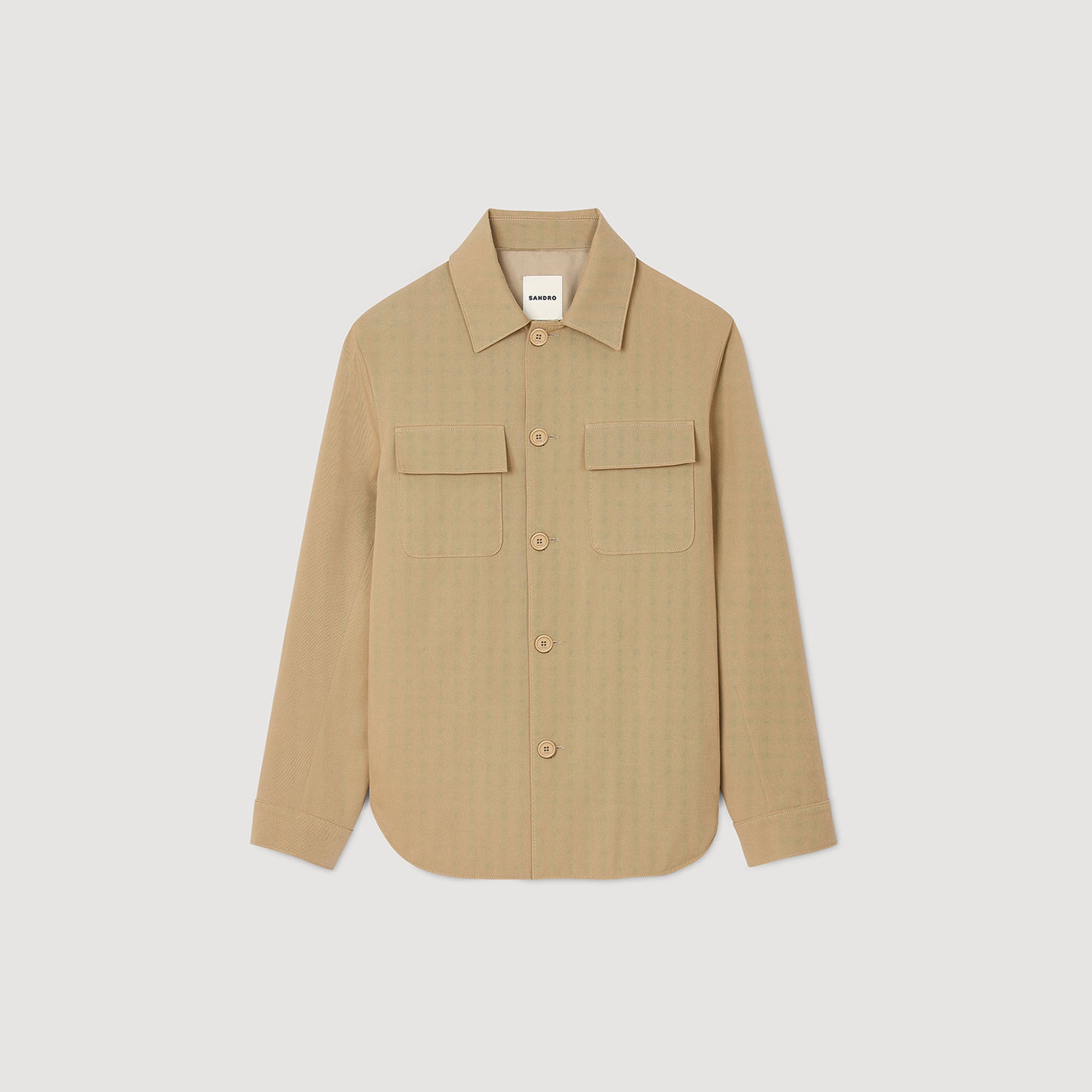 Sandro Oversized shirt with pockets Sand.