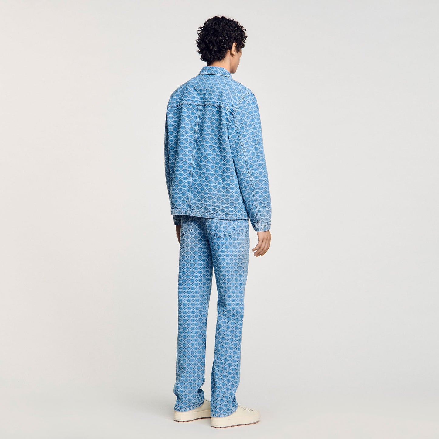 Sandro Square cross denim jacket Blue Vintage - Denim