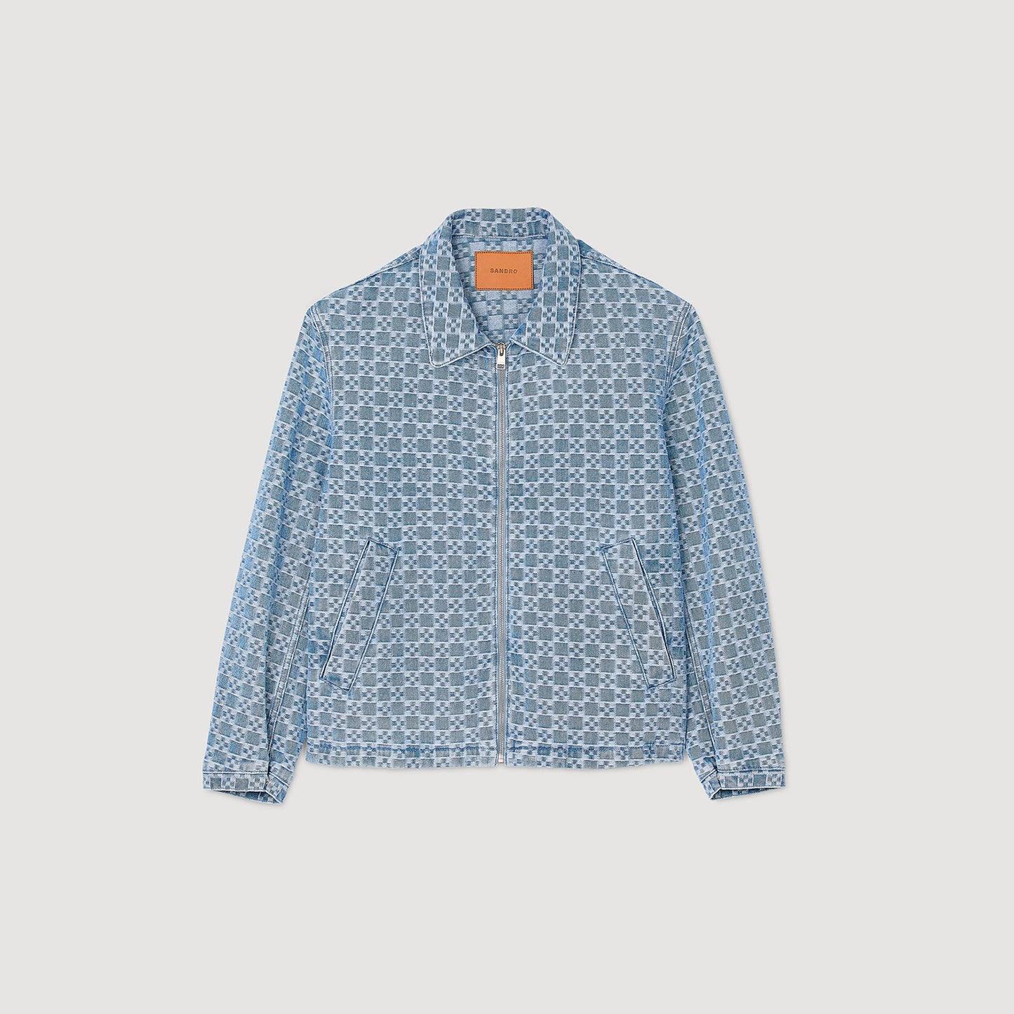 Sandro Square cross denim jacket Blue Vintage - Denim