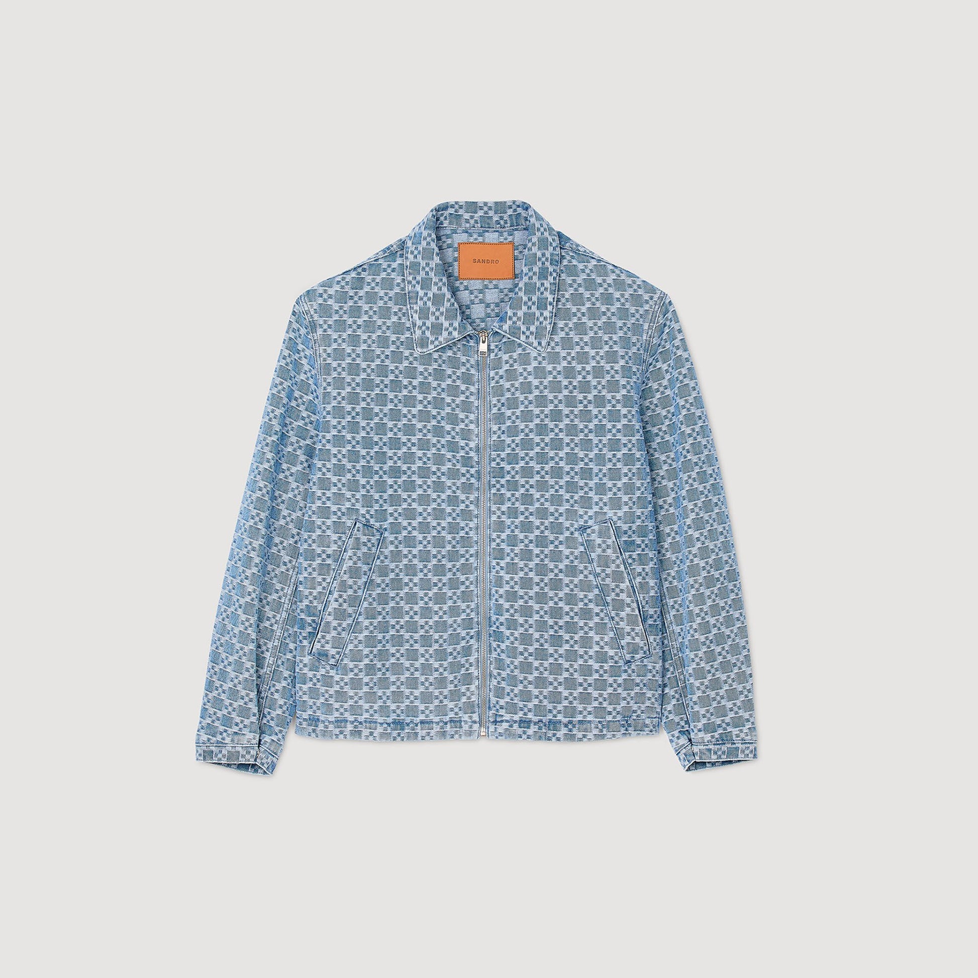 Sandro Square cross denim jacket Blue Vintage - Denim
