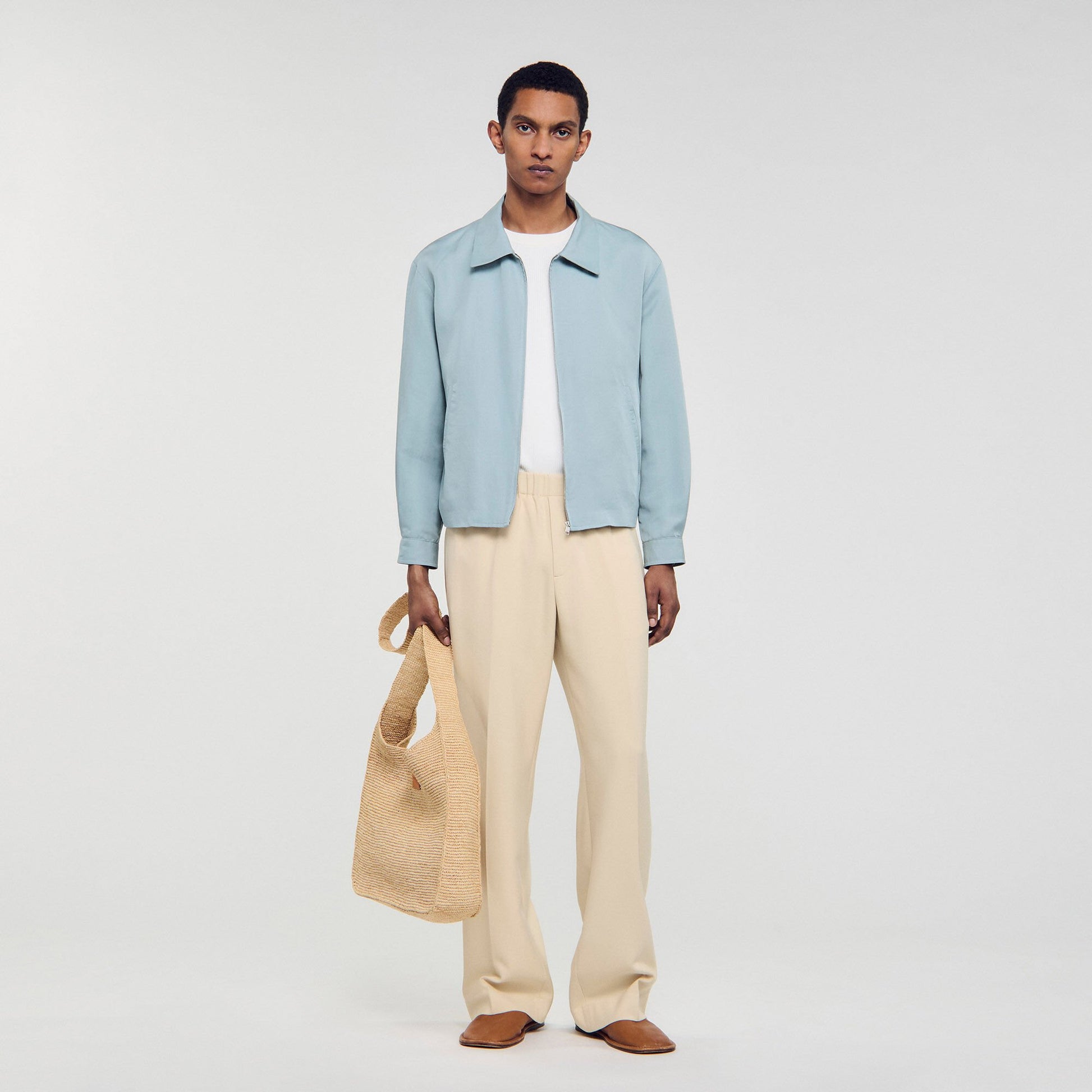 Sandro Zip-up jacket Chambray