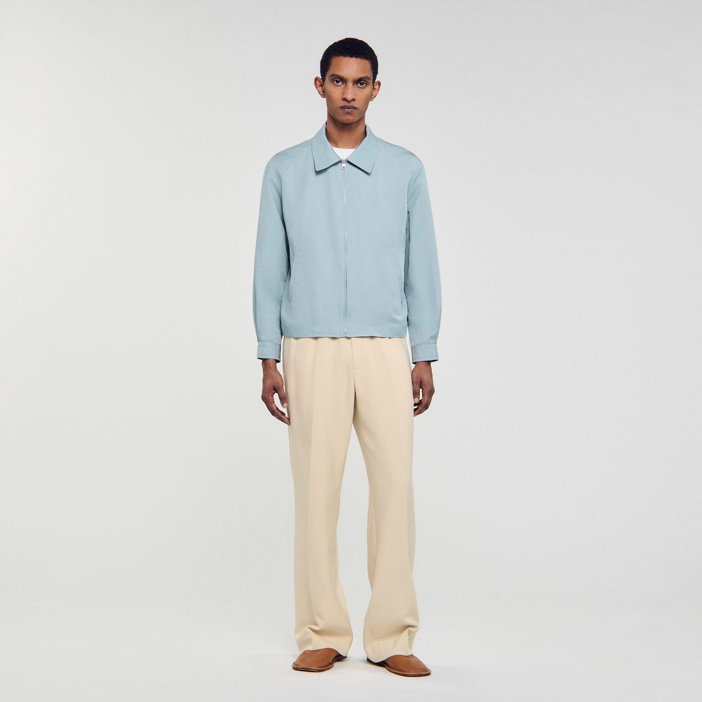 Sandro Zip-up jacket Chambray