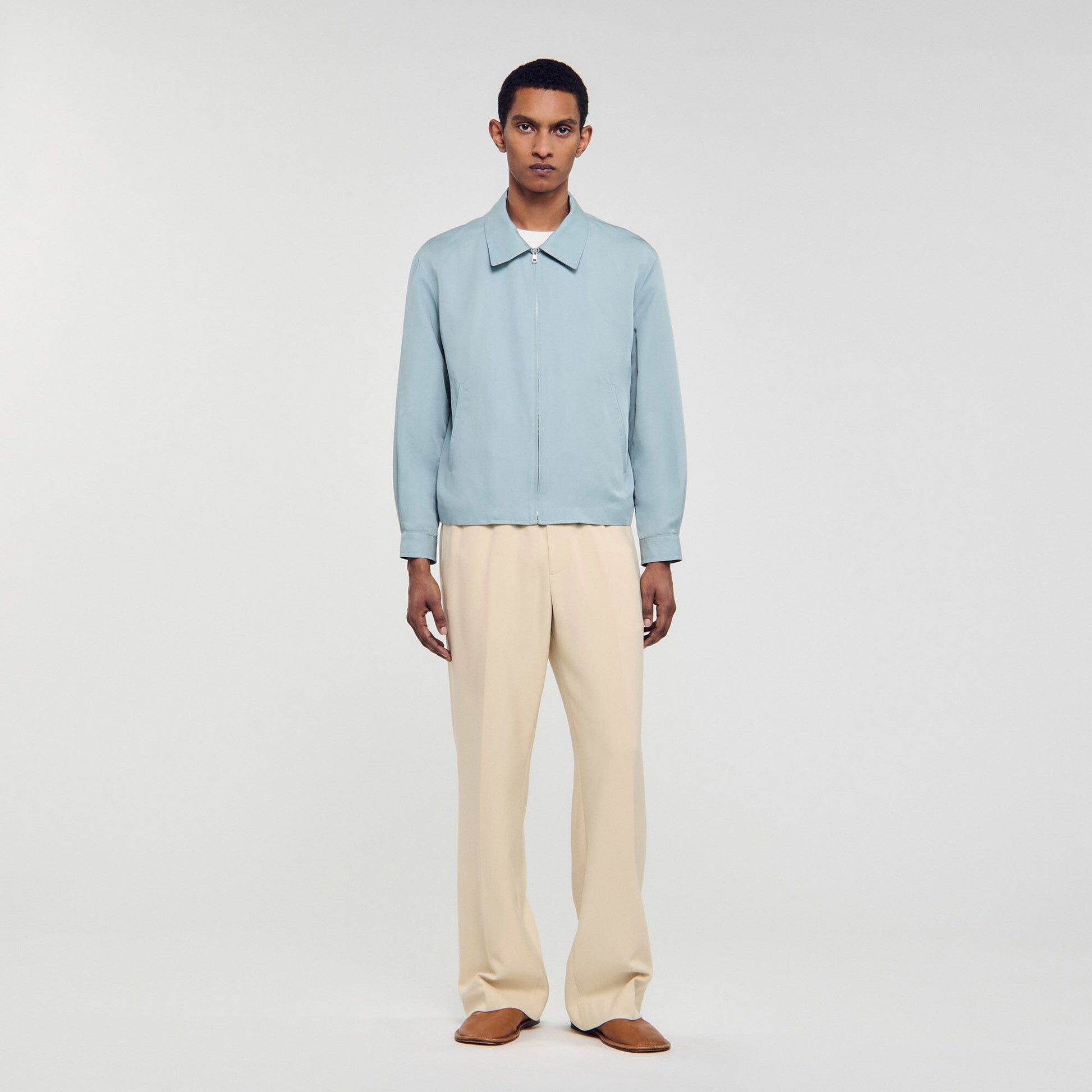 Sandro Zip-up jacket Chambray
