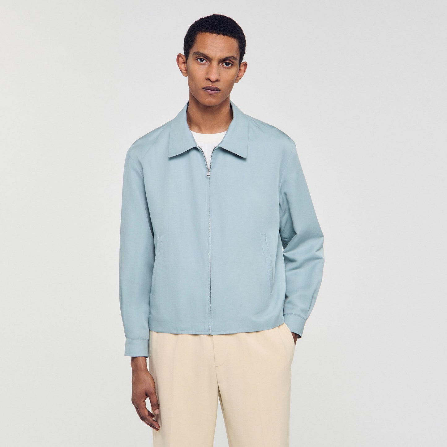 Sandro Zip-up jacket Chambray