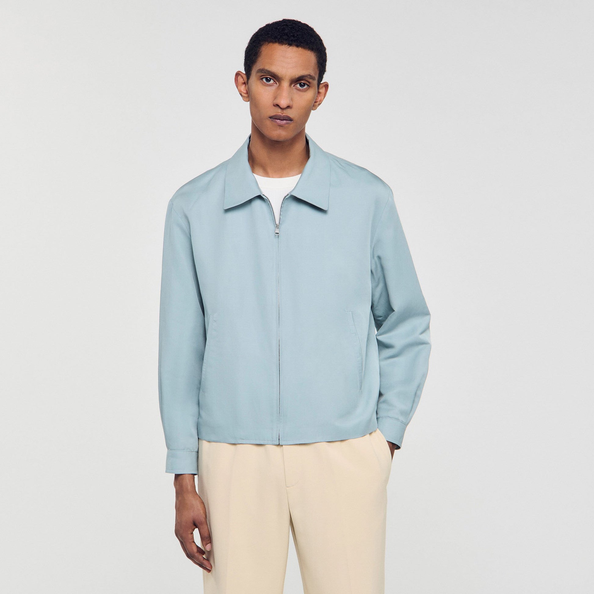 Sandro Zip-up jacket Chambray