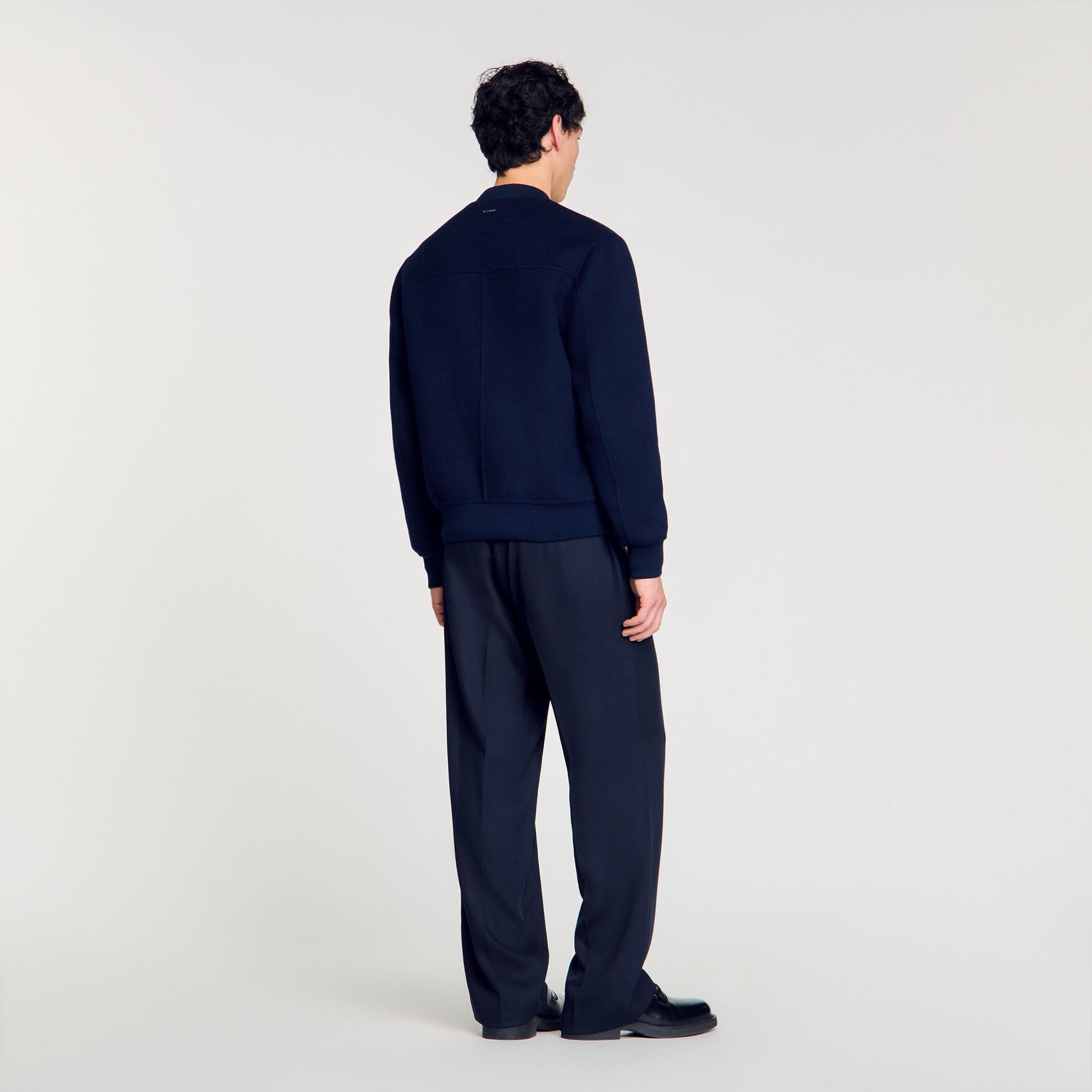 Sandro Double-faced snake-detail jacket Midnight Blue