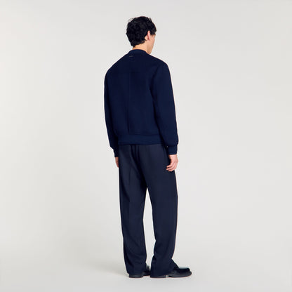 Sandro Double-faced snake-detail jacket Midnight Blue