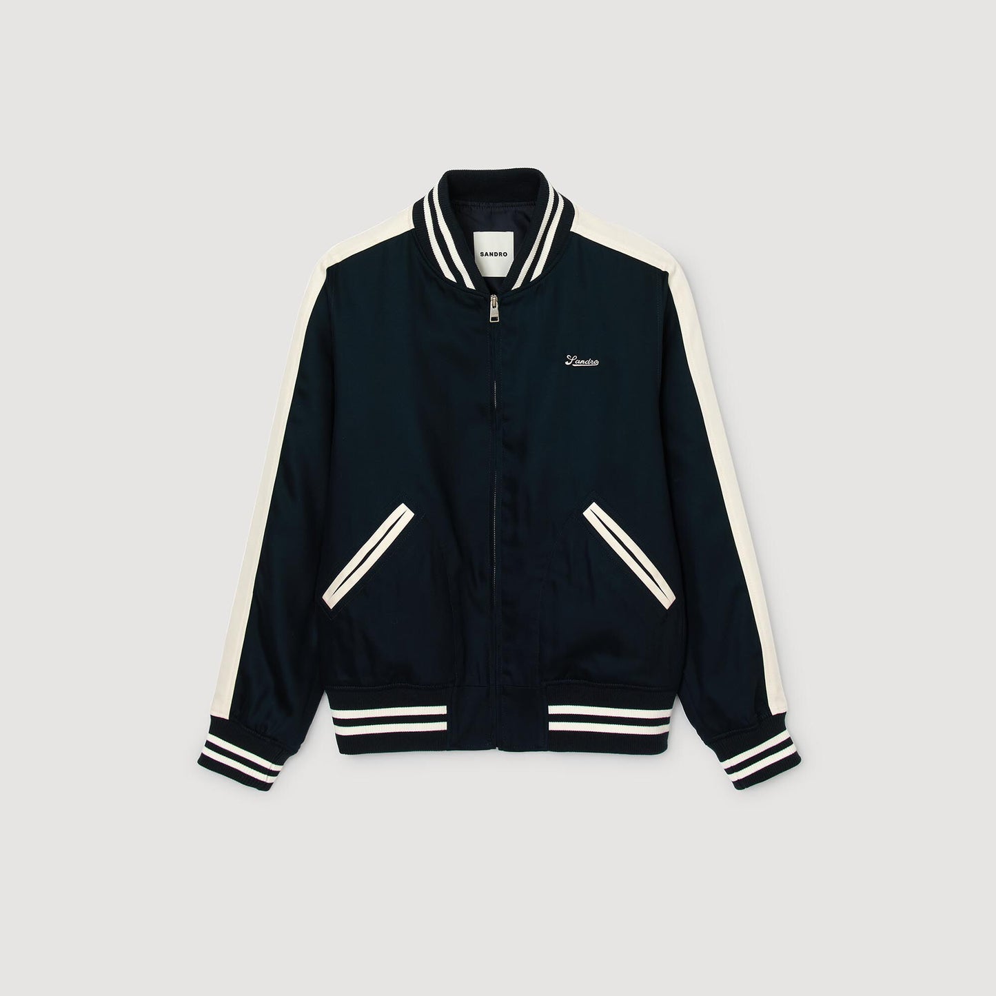 Sandro Zip-up varsity jacket Navy Blue
