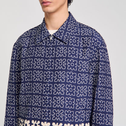 Sandro Jacket with floral motif Midnight Blue
