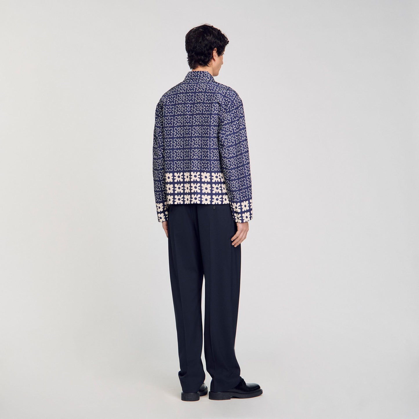 Sandro Jacket with floral motif Midnight Blue