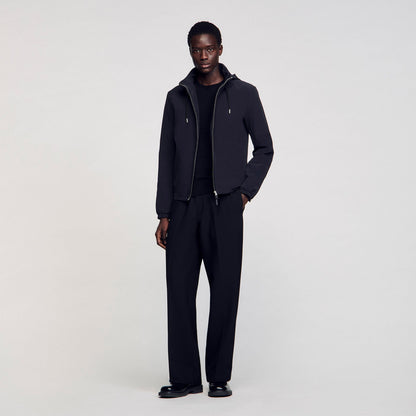 Sandro Zip-up hooded jacket Navy Blue
